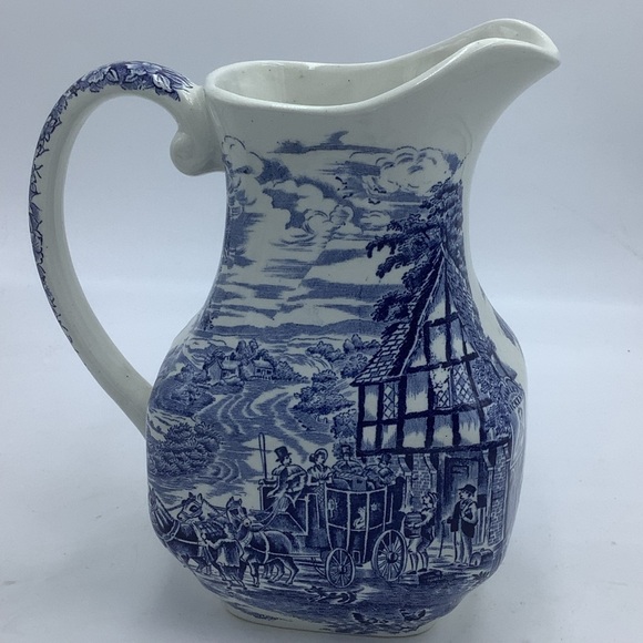 Vintage Enoch Wedgwood England Dickens Coaching Days Hand Engraved Pitcher - Picture 6 of 11